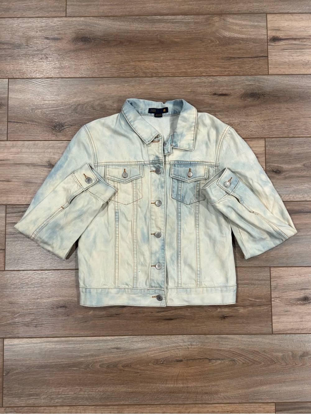 J. CREW Vintage Western Bleached Stone Wash 100% Cotton Jean Jacket | Sz Medium